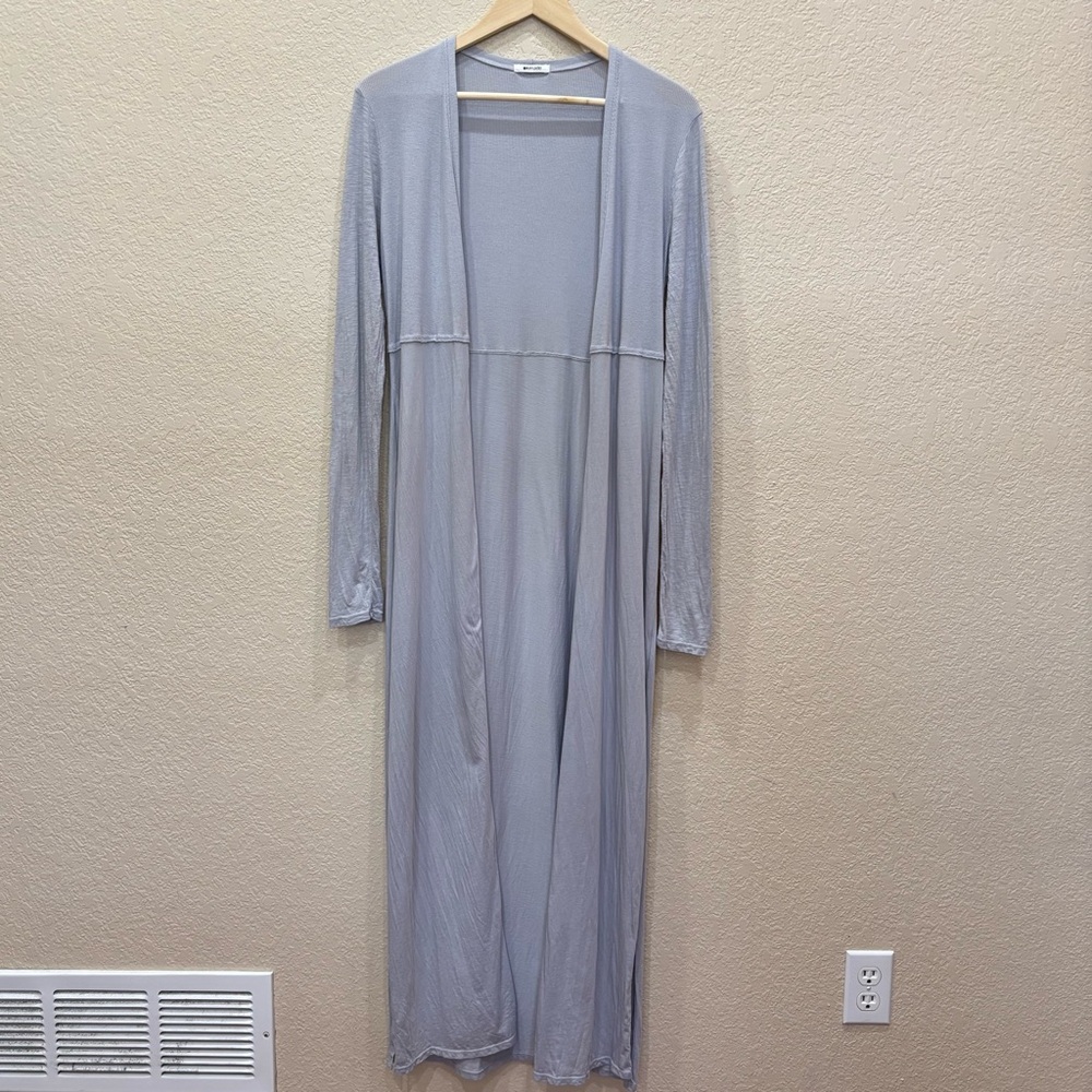 LA Made Light Weight Supima Cotton Duster Blue Grey Size XS Boho Minimalist